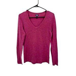 Splendid‎ Cashmere Sweater Womens Small Purple V-Neck Inside Out Seams